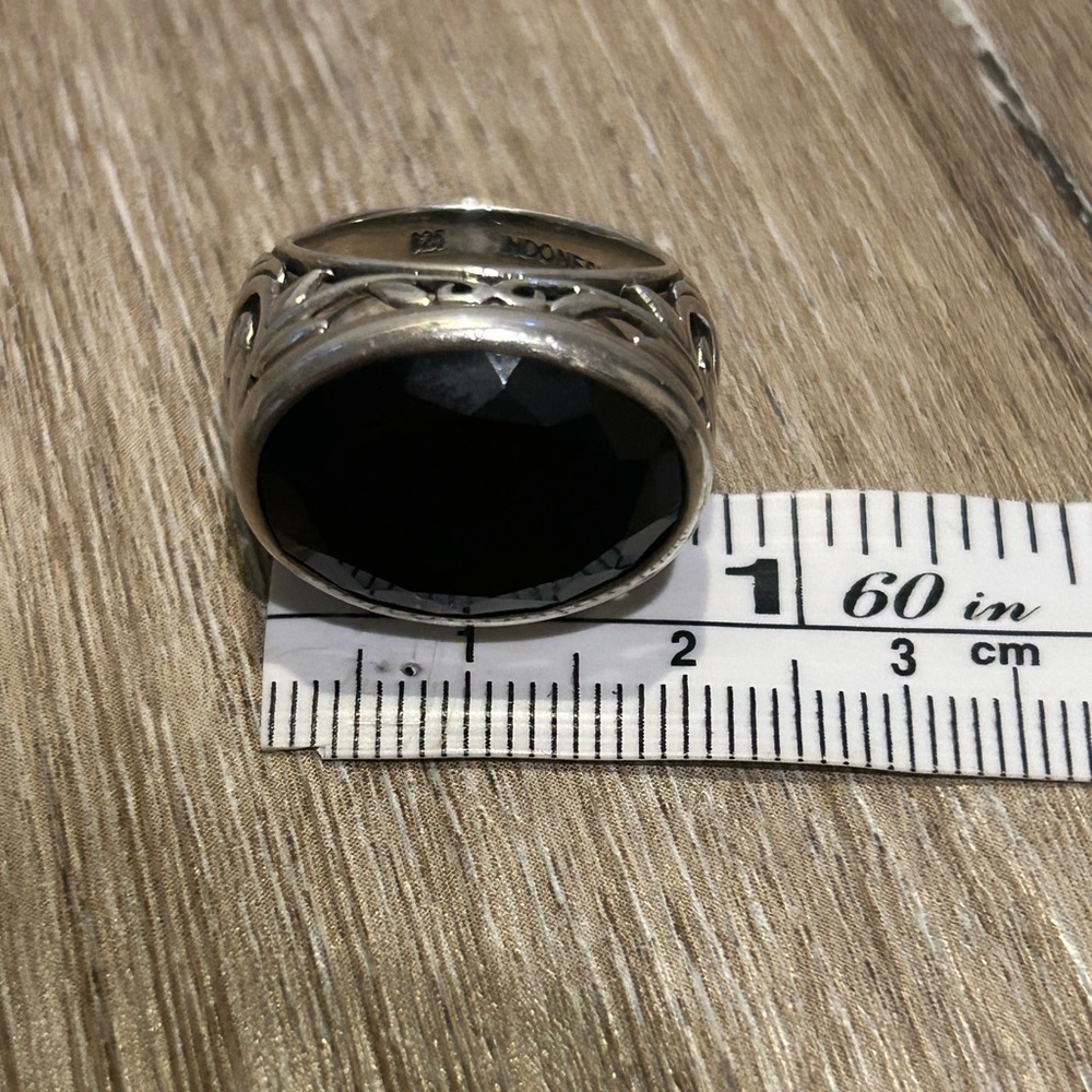Silpada Ring Size 7 Black Oval Chalcedony Gemstone 925 Sterling Silver Indonesia - Picture 13 of 14
